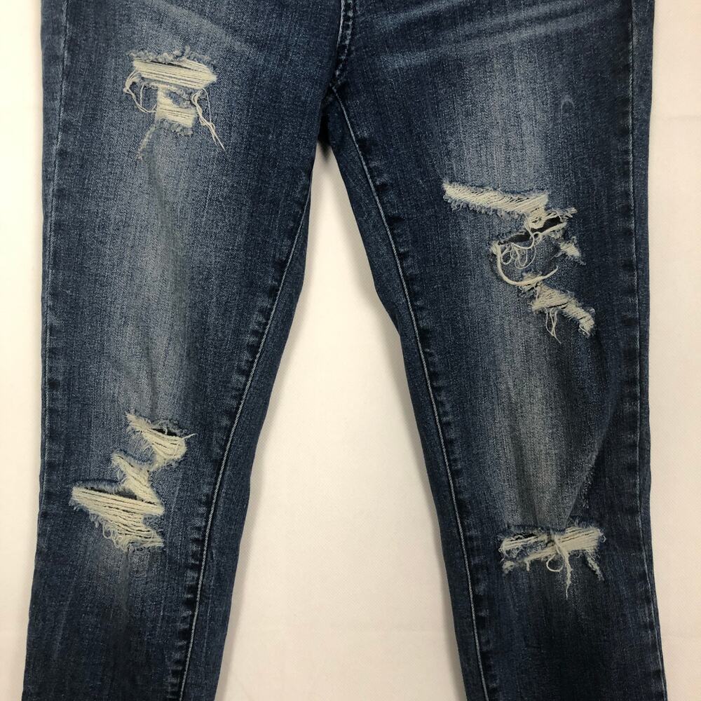Gap Mid-Rise Distressed Dark Wash Jeans Size 26 - Picture 4 of 11
